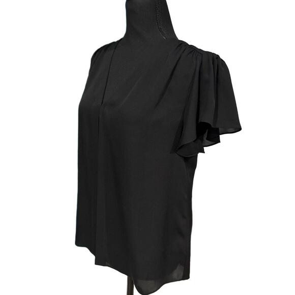 REBECCA TAYLOR Women’s Celina Silk Top in Black-Size 6 - Picture 7 of 12
